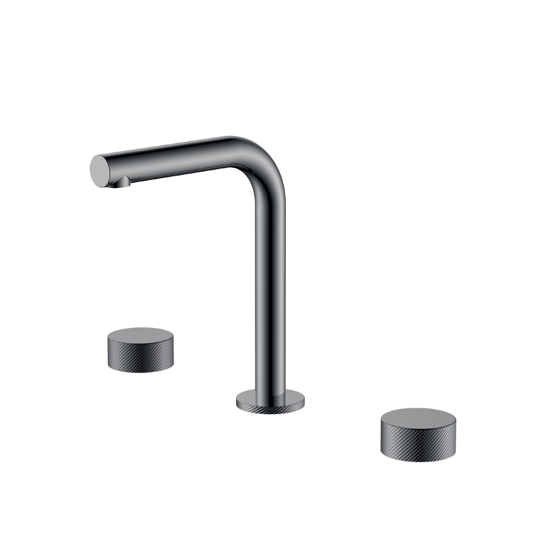 Смеситель на столешницу STICK SPIRALE на 3 отв. Shine Gun Metal