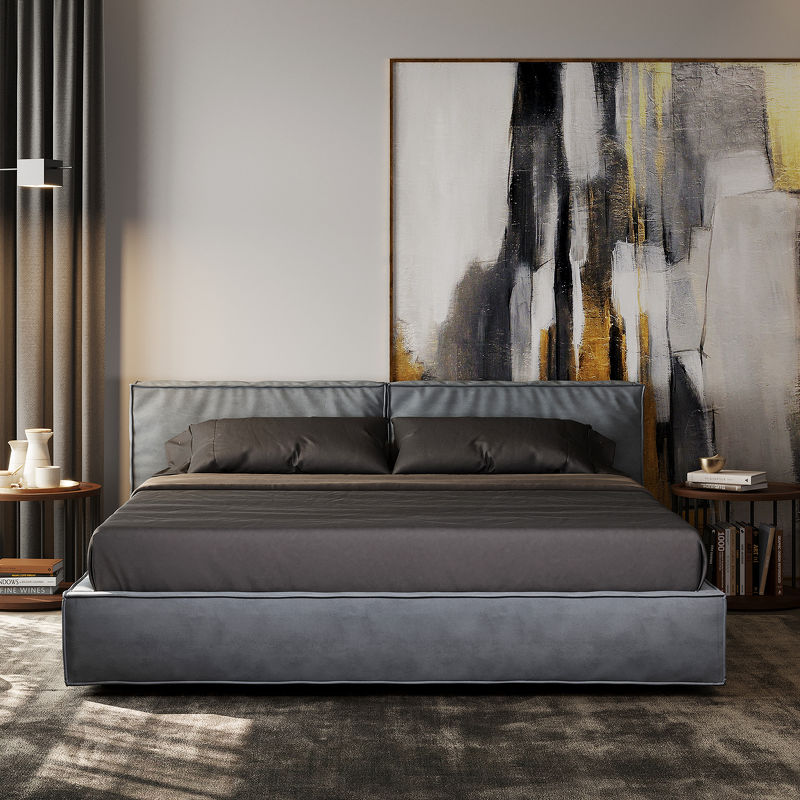 Кровать с подъемным механизмом Amber, отделка ткань Suede TL 517 кат.5 210x233x84 см