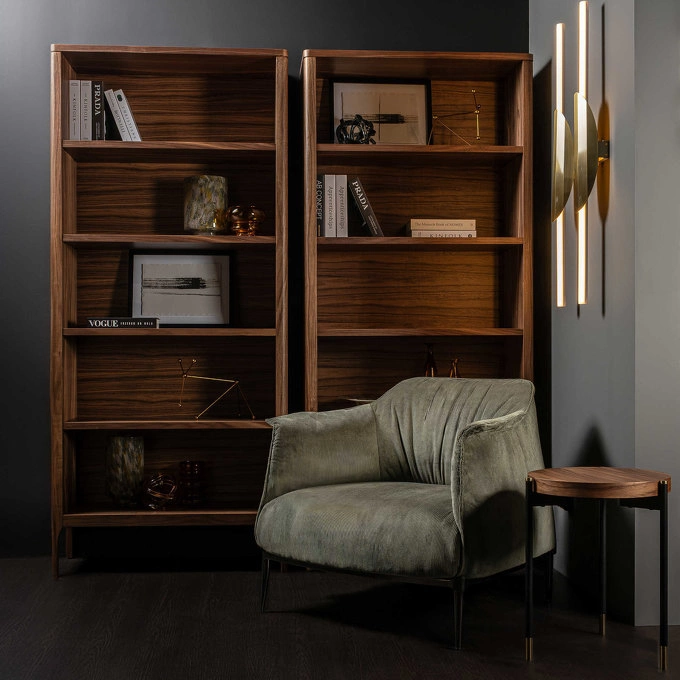 Стеллаж отделка шпон ореха 