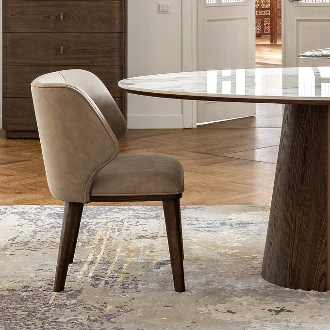 Стул отделка экокожа LY83-6, Натуральный шпон вяза BT-006 