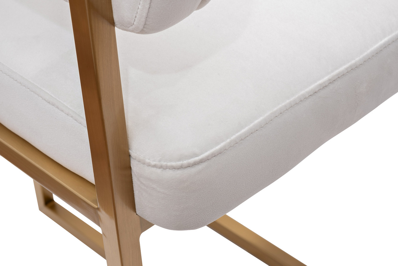 Стул велюровый светло-серый/матовое золото 